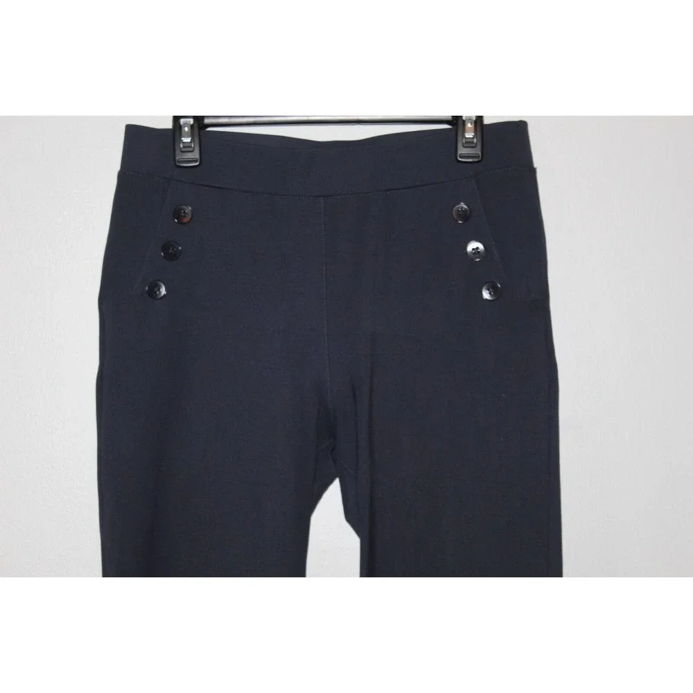 Betabrand Boot-Cut Six Button Dress Pant Yoga Pants Navy Women's Large H14796 - Picture 4 of 15